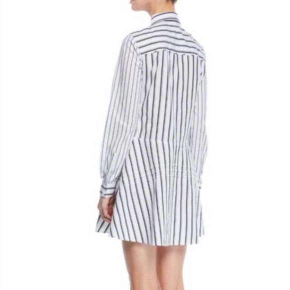 Derek Lam Long-Sleeve Striped Cotton Shirt Dress Size 6 - Picture 2 of 12